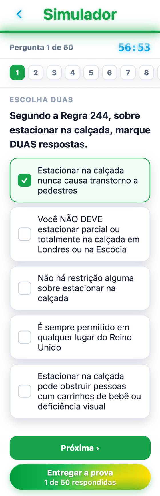 Simulado da prova teórica